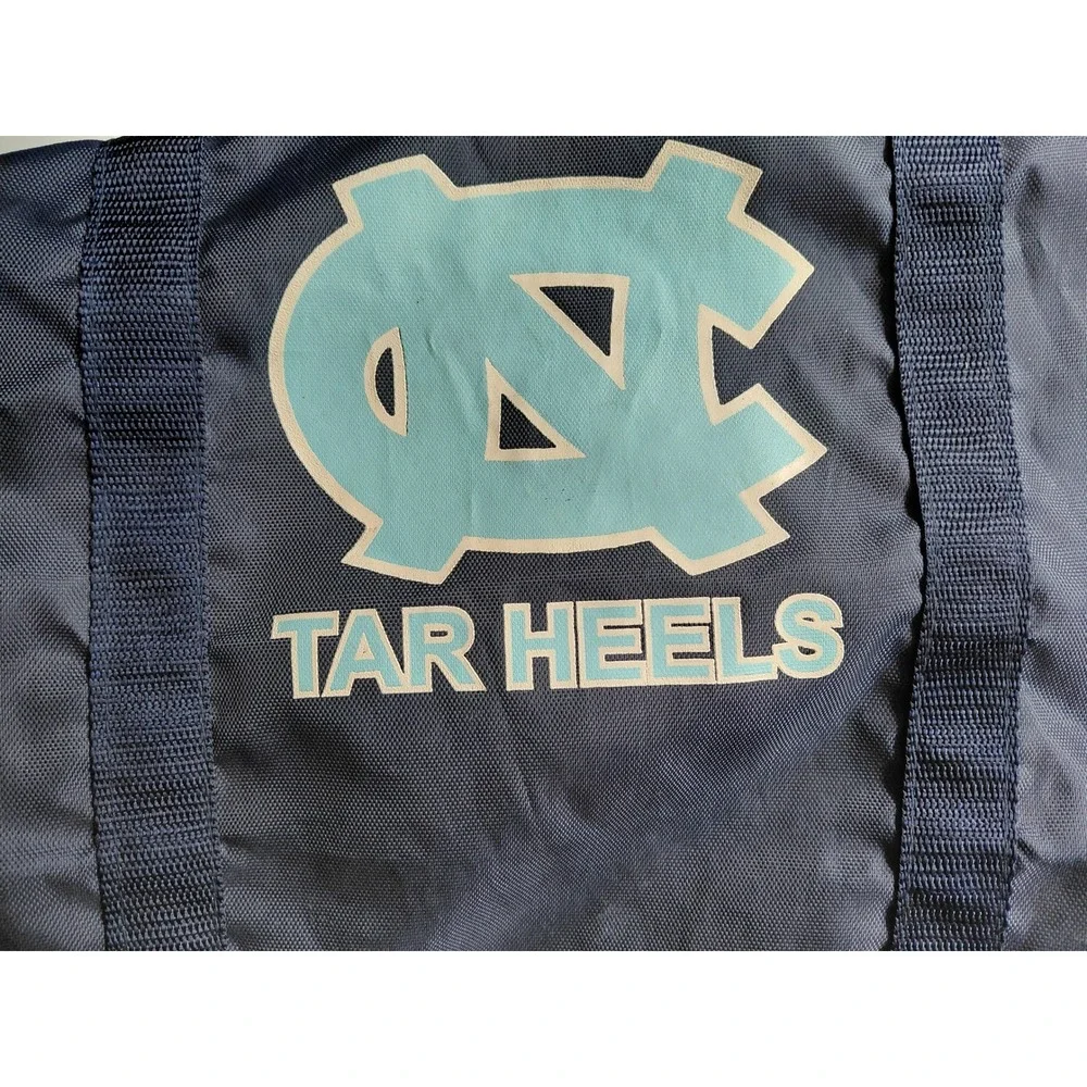 UNC Tar Heels Navy Blue Nylon Duffel Bag NCAA North Carolina Barrel Gym Bag 18in